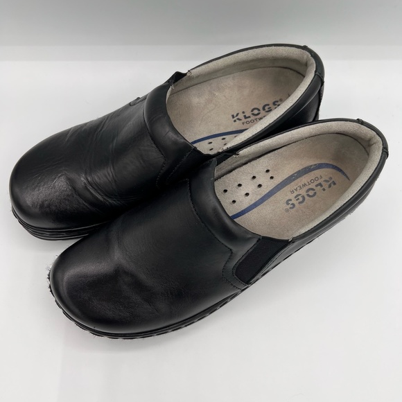 Klogs Footwear Mission Black Leather, slip resistant non-marking, 9.5 - Picture 2 of 10